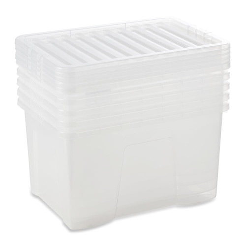 5 x 60L Clear Storage Boxes