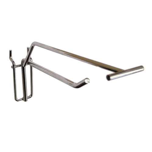 6 inch Single Prong Pegboard Hook with Ticket Bar for 1 inch Pegboard