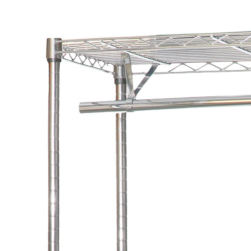 Chrome Wire Clothes Rack - 1 x Rail & 3 x Shelves - H1800 x W900 x D450mm