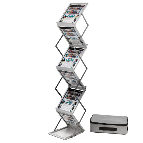 Portable/Folding Zig Zag Brochure Stand With Carry Case - A4 Portrait