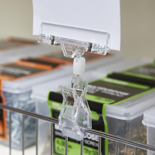 Sign Clip With Clamp - Clear