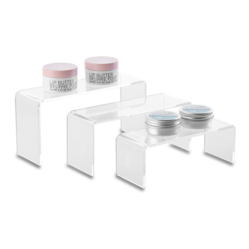 Set of 3 Clear Acrylic Display Bridges - Large, H100, 125, 150mm