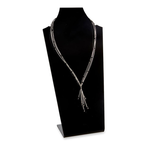 Black Acrylic Necklace Display Stand with Notches - H300mm
