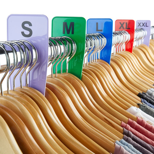 Set of Clothes Rail Size Dividers - 5 of Each Size (25 Total)