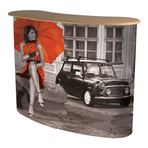 Beech-Top Pop-Up Counter With Graphics