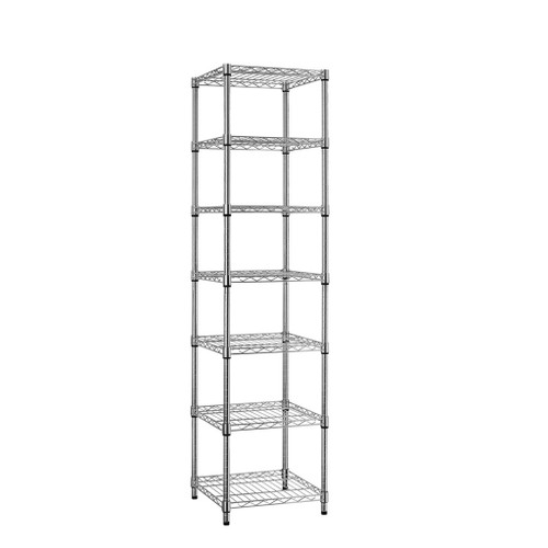 7 Tier Chrome Wire Shelving Unit - H1800 x W450 x D450mm