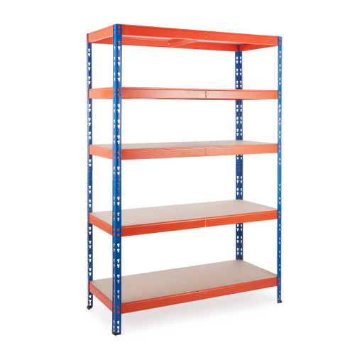 Multipurpose Freestanding Shelving Unit- Blue & Orange - 350Kg UDL/shelf - H1800 x W1200 x D500mm
