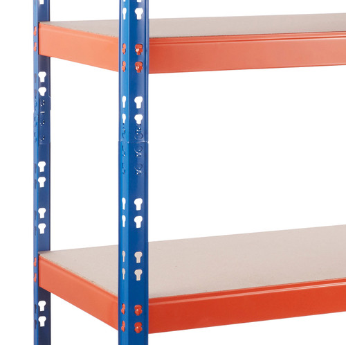 Multipurpose Freestanding Shelving Unit- Blue & Orange - 350Kg UDL/shelf - H1800 x W1200 x D500mm