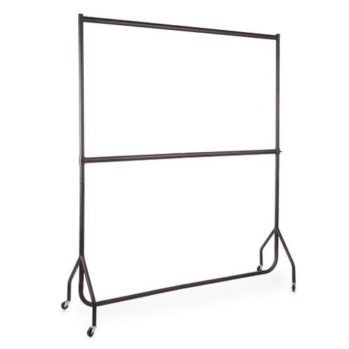 2-Tier Black Heavy-Duty Clothes Rail