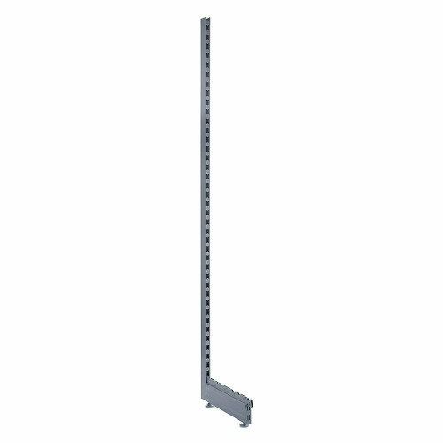 Silver End of Run Upright and Leg for Retail Shelving - H2100 x D470mm