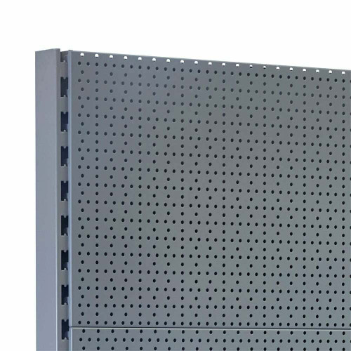 Silver Retail Shelving Modular Wall Unit - Perforated Back Panels - H2100mm Silver Retail Shelving Modular Wall Unit - Perforated Back Panels - H2100mm