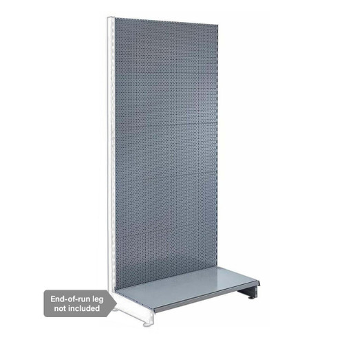 Silver Retail Shelving Modular Wall Unit - Perforated Back Panels - H2100mm