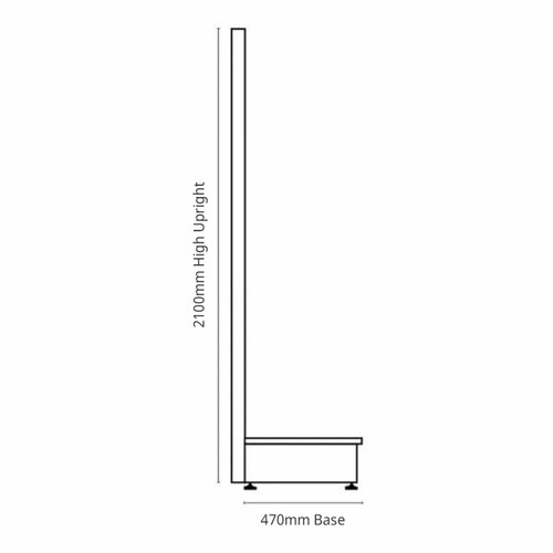 Jura White Retail Shelving Modular Wall Unit - Plain Back Panels - 1 x Base Shelf - H2100mm