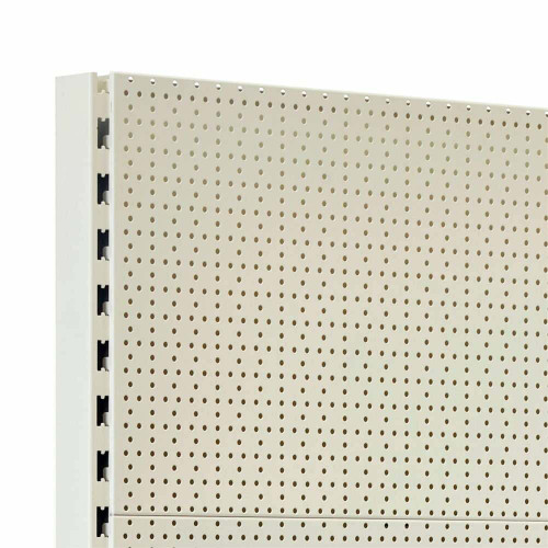 Jura White Retail Shelving Modular Wall Unit - Perforated Back Panels - H2100mm Jura White Retail Shelving Modular Wall Unit - Perforated Back Panels - H2100mm