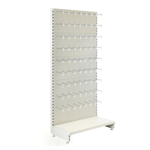 Jura White Retail Shelving Modular Wall Unit - Perforated Back Panels and Euro Hooks - H2100mm