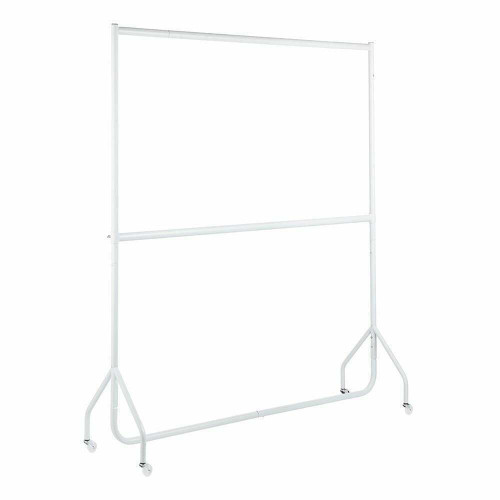 2-Tier Gloss White Heavy-Duty Clothes Rail