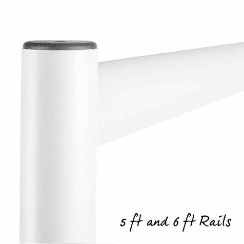 2-Tier Gloss White Heavy-Duty Clothes Rail