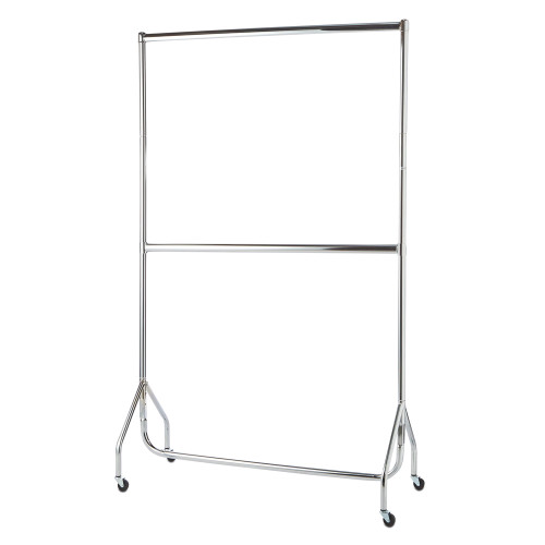 2-Tier Chrome Heavy-Duty Clothes Rail