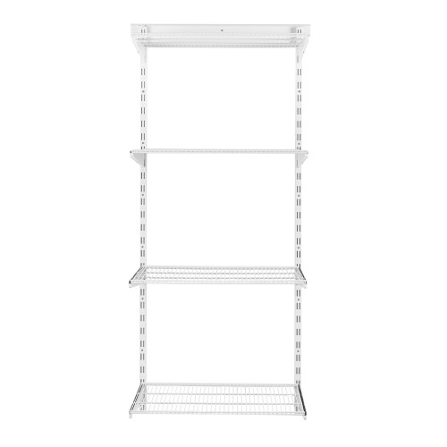 Flexx White Wire Shelf System - H1500mm - 4 Shelves