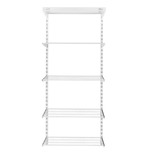 Flexx White Wire Shelf System - H2100mm - 5 Shelves