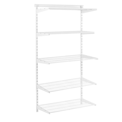 Flexx White Wire Shelf System - H2100mm - 5 Shelves
