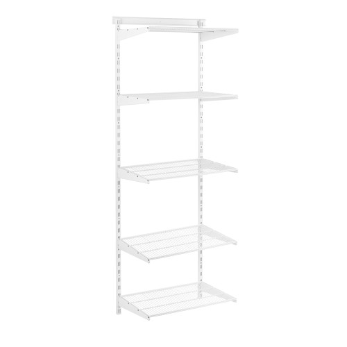 Flexx White Wire Shelf System - H2100mm - 5 Shelves
