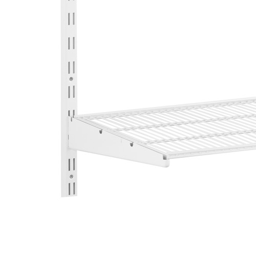 Flexx White Shelf System - H1200mm - 2x Wooden & 1x Wire Shelves