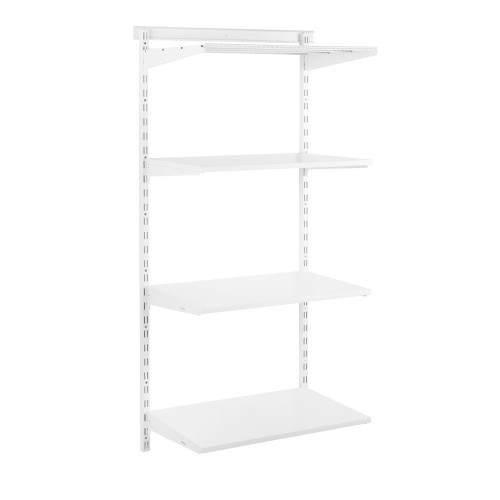 Flexx White Shelf System - H1500mm - 3x Wooden & 1x Wire Shelves