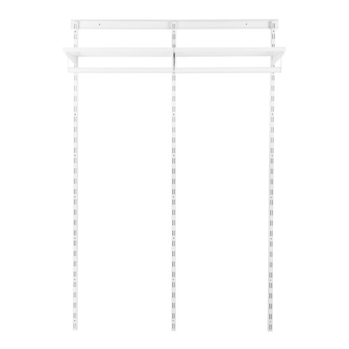 Flexx White Wooden Shelf System & Clothes Rail- H2100mm