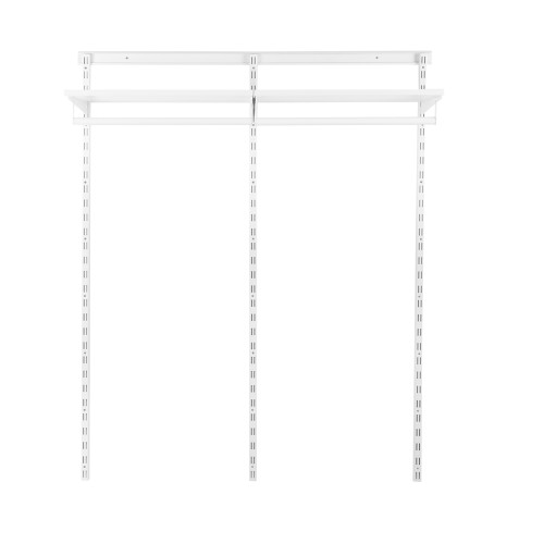 Flexx White Wooden Shelf System & Clothes Rail- H2100mm