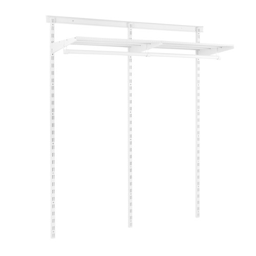 Flexx White Wire Shelf System & Clothes Rail- H1500mm