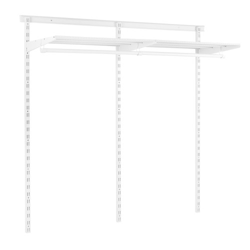 Flexx White Wire Shelf System & Clothes Rail- H1500mm