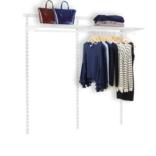 Flexx White Wire Shelf System & Clothes Rail- H1500mm