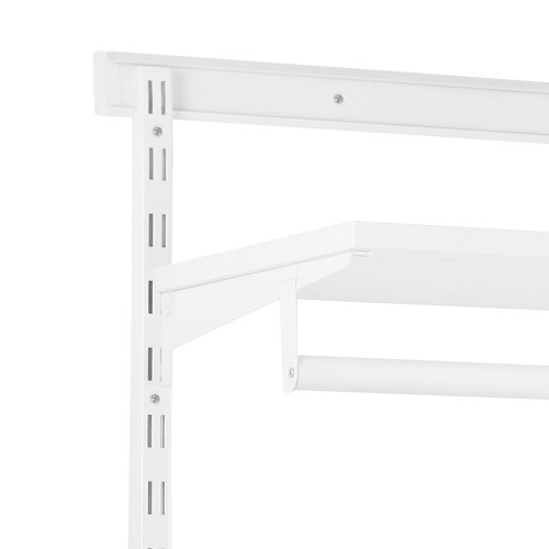 Flexx White Wooden Shelf System with Clothes Rail & Shoe Rack- H1200mm