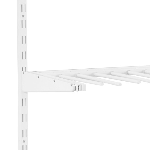 Flexx White Wire Shelf System with Clothes Rail & Trouser Rack- H2100mm