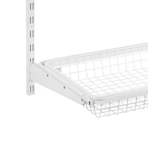 Flexx White Wire 2 Shelf System with Shallow or Deep Basket- H1200mm