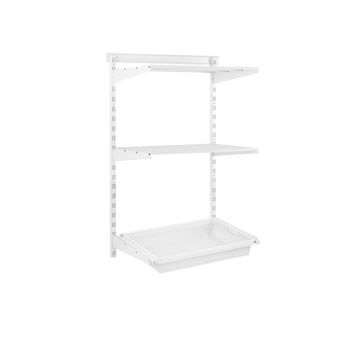 Flexx White Wire 2 Shelf System with Wire Mesh Basket- H1200mm