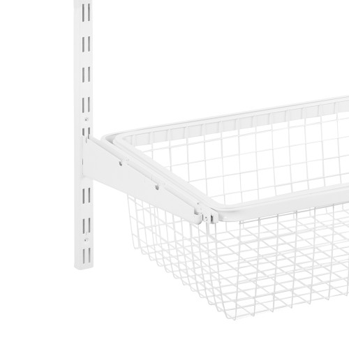 Flexx White Wooden 2 Shelf System with Basket- H1200mm
