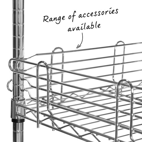 5 Tier Chrome Wire Shelving Unit - H1800 x W1200 x D450mm