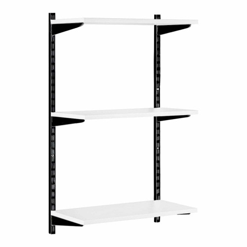 Black & White Twin Slot Shelving Kit - H1000mm - 3 Shelves - Width 900mm
