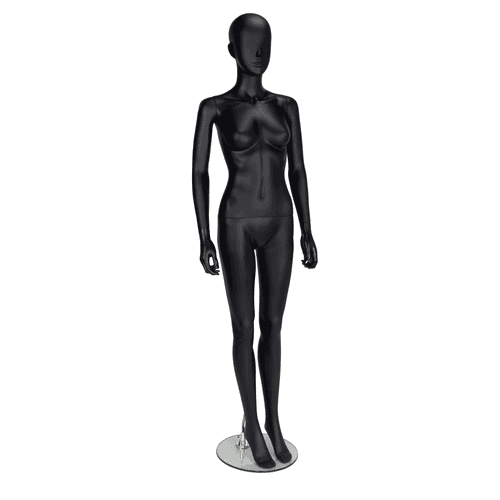 Candor Mannequin - Female - Matt Black - Eco-Friendly Plastic Candor Mannequin - Female - Matt Black - Eco-Friendly Plastic