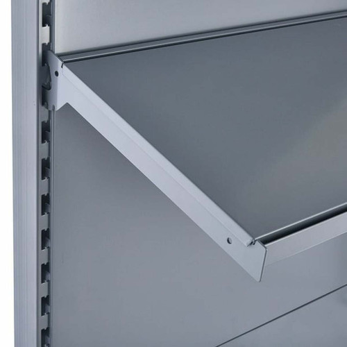 Silver Retail Shelving Modular Gondola Unit - 8 x 370mm Shelves - H1400mm