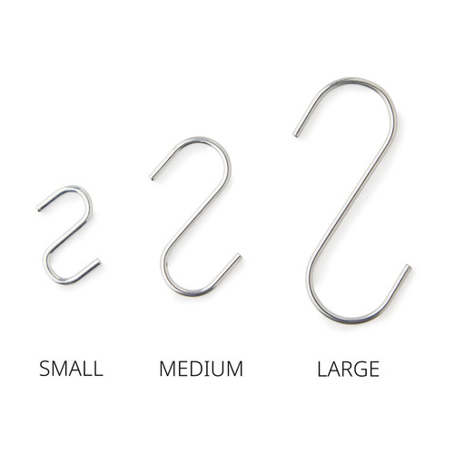 Pack of 100 x Medium Silver S-Hooks