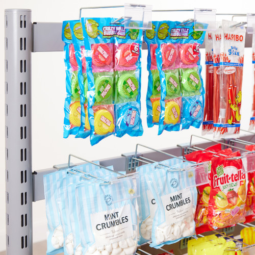 Single Sided In-Queue Merchandising Bay and Hooks -W1000mm each bay