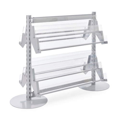 Double Sided In-Queue Merchandising Bay with Magazine Shelves -W1000mm each bay