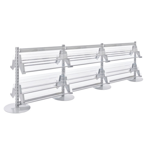 Double Sided In-Queue Merchandising Bay with Magazine Shelves -W1000mm each bay
