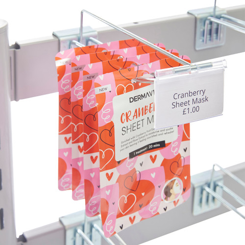 3 x Double Sided In-Queue Merchandising Bays with Magazine Shelves and Hooks, Bin, 2 Bowls and Header Frame