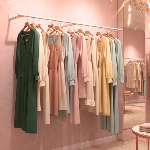 2m Gloss White Wall-Mounted Hanging Clothes Rail with 3 Support Arms