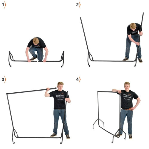 5 x Black Heavy-Duty Clothes Rails