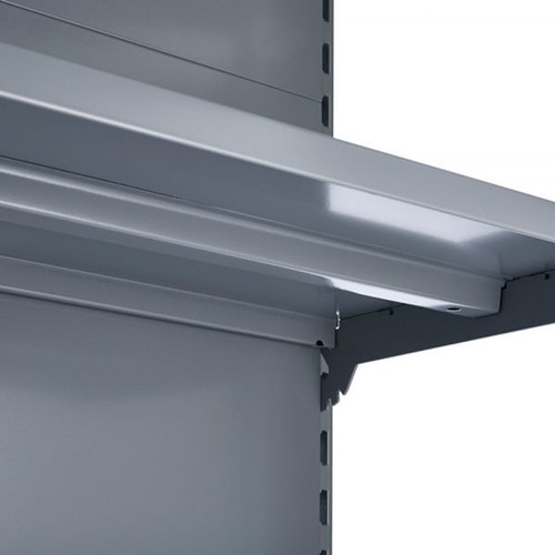 Silver Retail Shelving Modular Gondola Unit - 8 x 370mm Shelves - H1800mm
